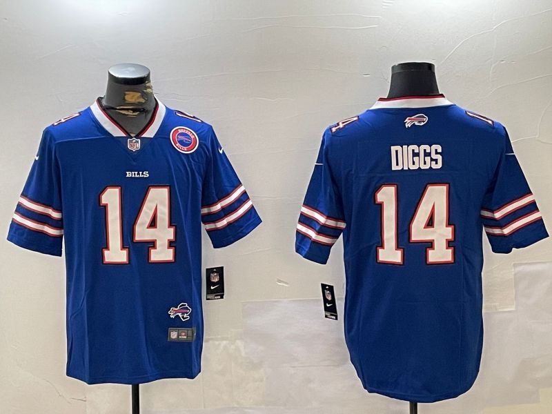 Men Buffalo Bills #14 Diggs Blue Second generation 2024 Nike Limited NFL Jersey style 3